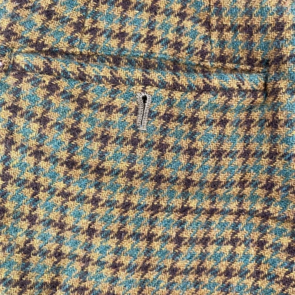 VTG 70s Custom Wool Trouser 29x23* Crop Bespoke Houndstooth Hunt Academia Dapper